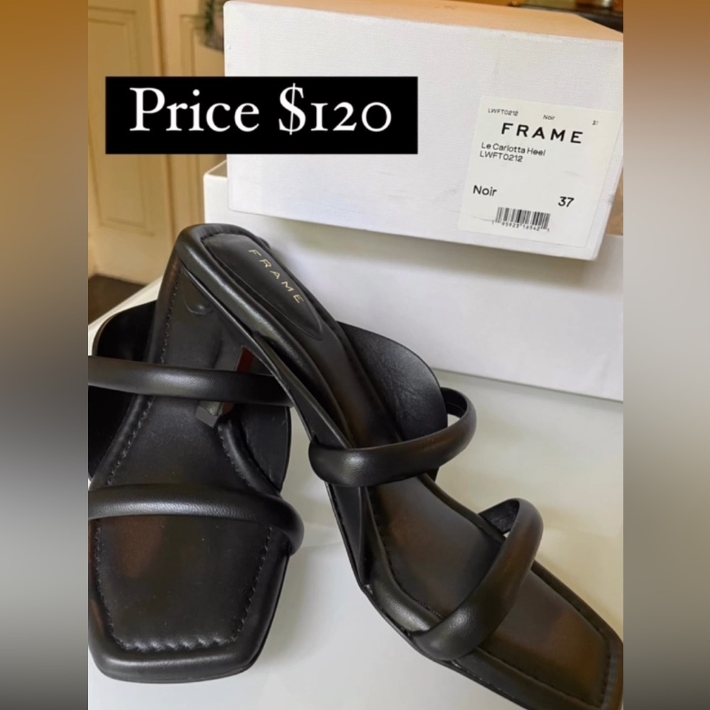 Frame sandals new, black with box